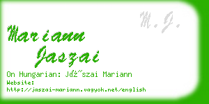 mariann jaszai business card